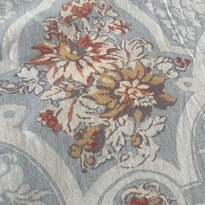 Pottery Barn Blue and Gold Floral Duvet Cover